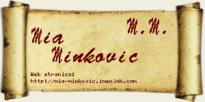 Mia Minković vizit kartica